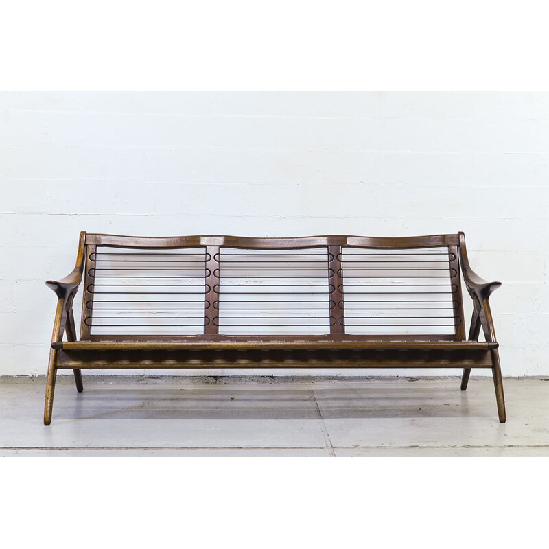 Vintage 3-seater sofa in teak