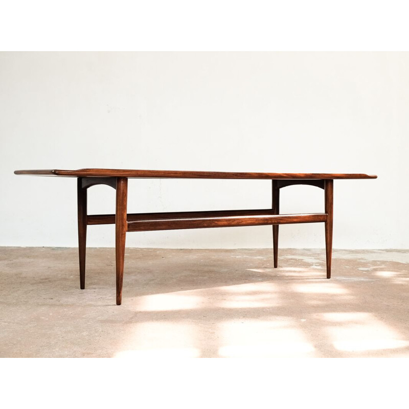 Vintage Danish coffee table in teak with raised edge