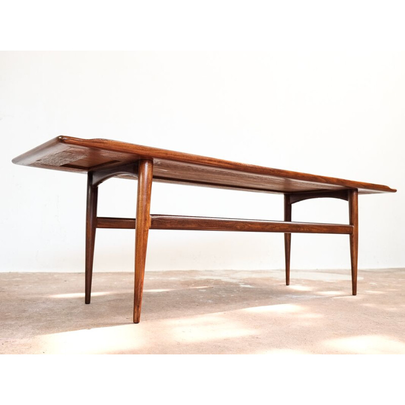 Vintage Danish coffee table in teak with raised edge