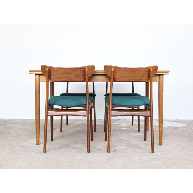 Vintage set of 4 Danish chairs in teak by Schiønning & Elgaard