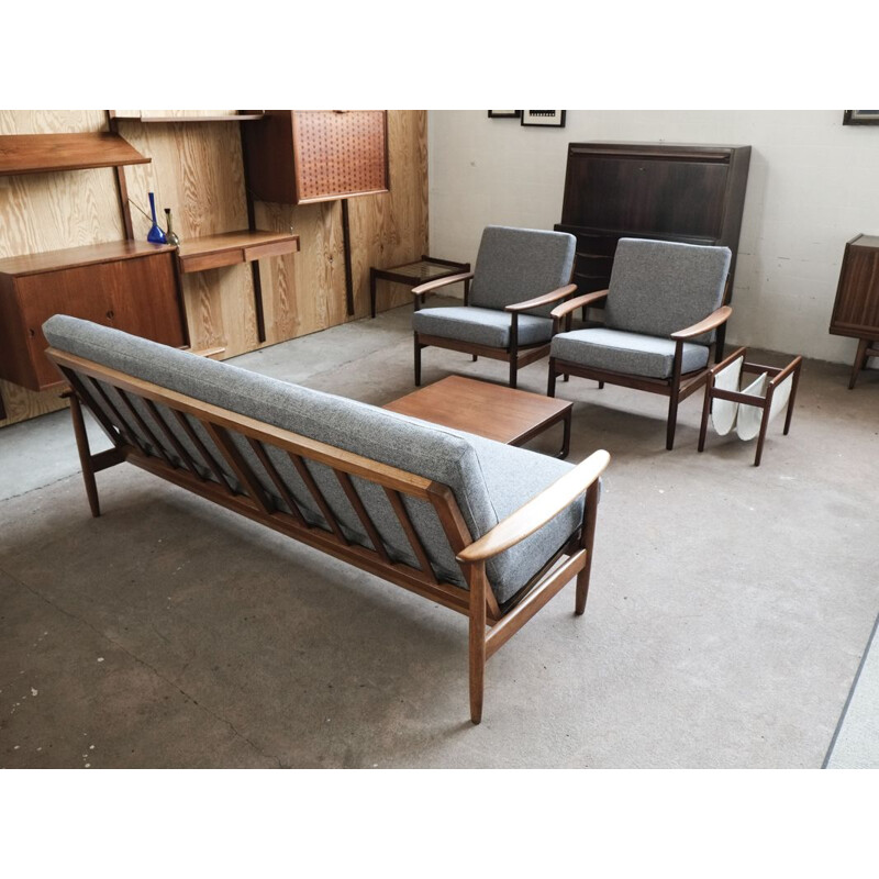 vintage Danish 3-seater sofa in teak