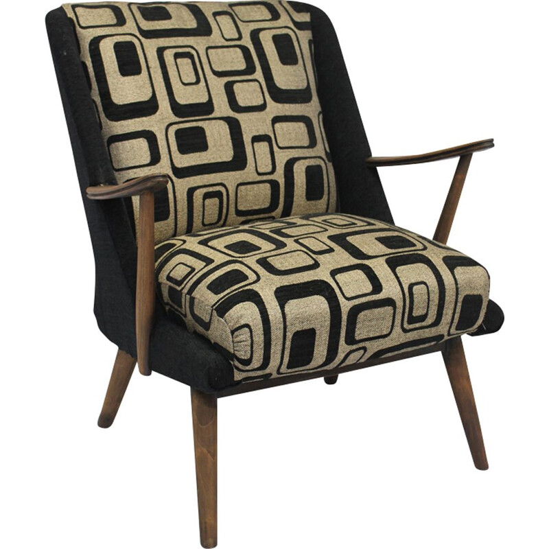 Vintage armchair in geometric fabric