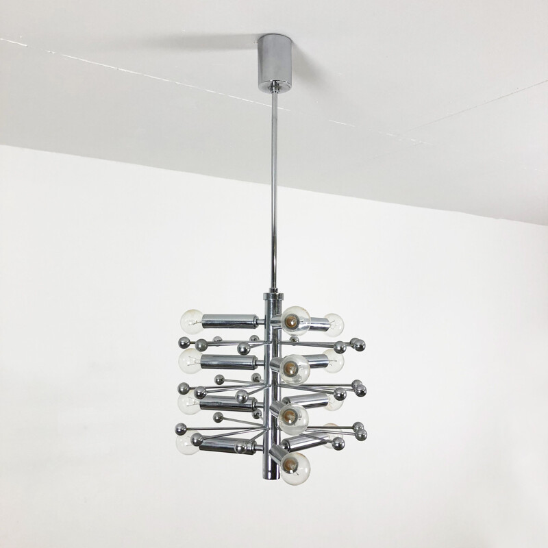 Vintage hanging light "Sputnik" in chrome 