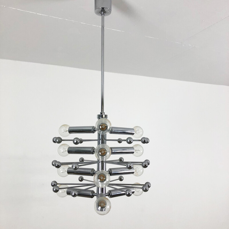 Vintage hanging light "Sputnik" in chrome 