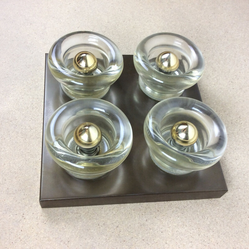 Vintage German wall lights in copper and glass by Cosack Lights