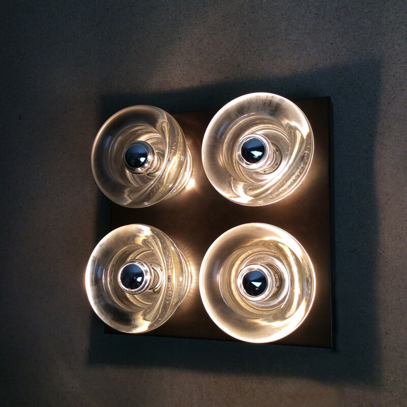 Vintage German wall lights in copper and glass by Cosack Lights