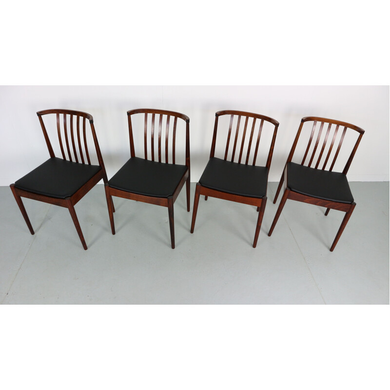 set of 4 Casala solid rosewood dining-room chairs, 1960s