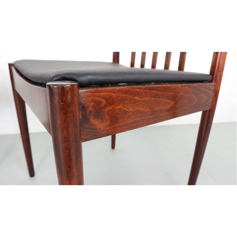 set of 4 Casala solid rosewood dining-room chairs, 1960s
