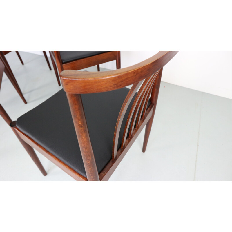 set of 4 Casala solid rosewood dining-room chairs, 1960s