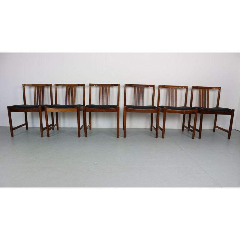 Set of 6 vintage dining chairs in solid rosewood