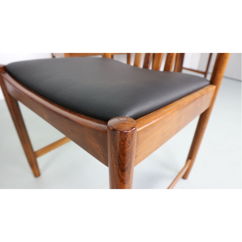 Set of 6 vintage dining chairs in solid rosewood