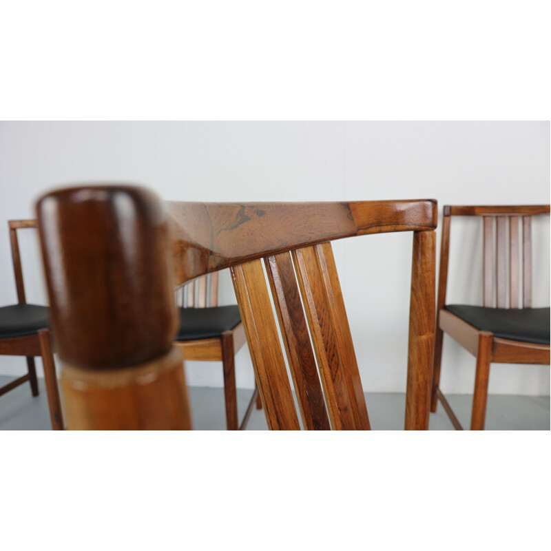 Set of 6 vintage dining chairs in solid rosewood