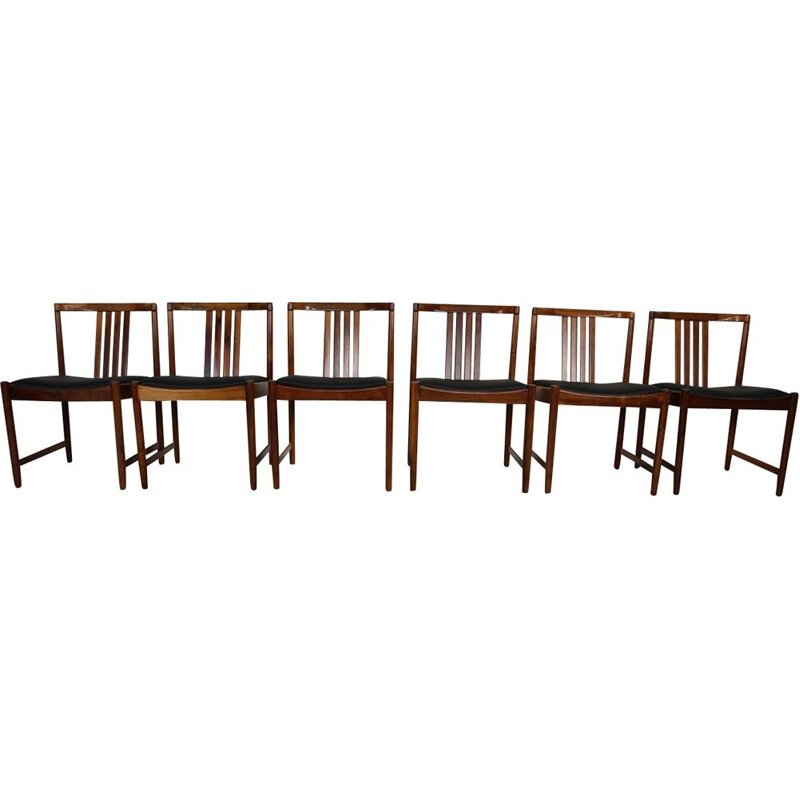 Set of 6 vintage dining chairs in solid rosewood