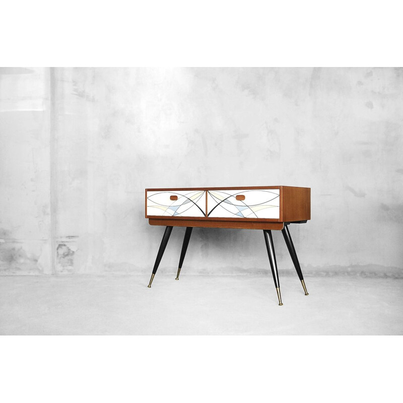 Table console vintage scandinave en teck