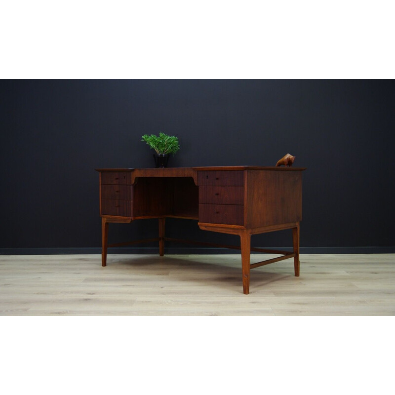 Vintage Scandinavian writing desk in mahogany