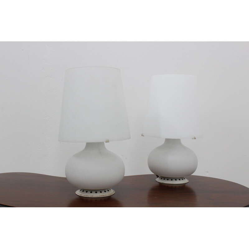 Vintage set of 2 table lamps by Max Ingrand for Fontana Arte
