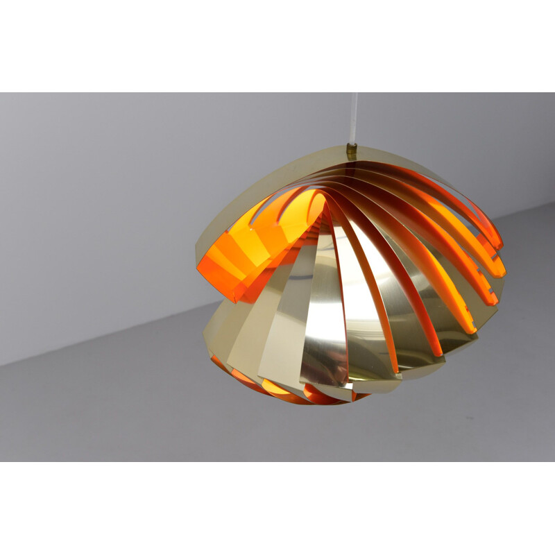 Vintage Konkylie ceiling Lamp in brass by Louis Weisdorf for Lyfa