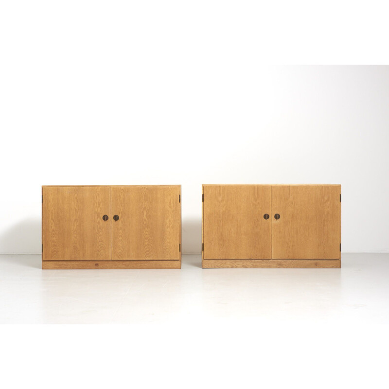 Vintage set of 2 cabinets in oak by Børge Mogensen