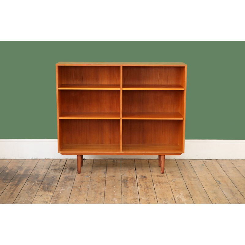 Vintage Danish double width teak bookcase