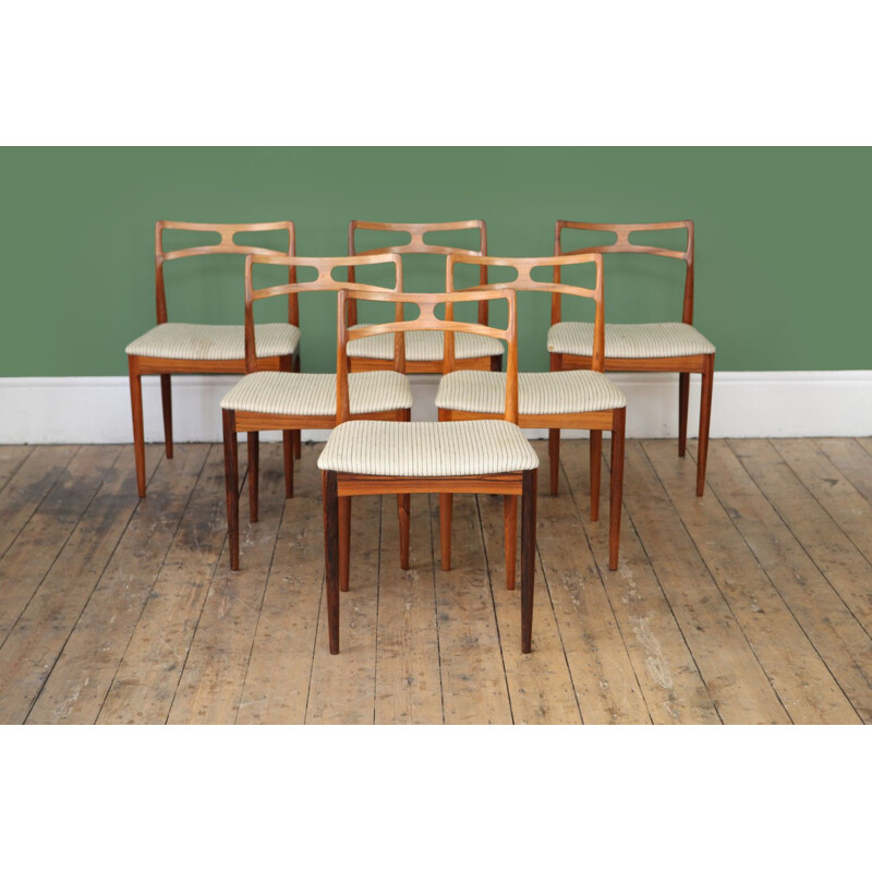 Vintage set of 6 dining chairs in rosewood by Johannes Andersen