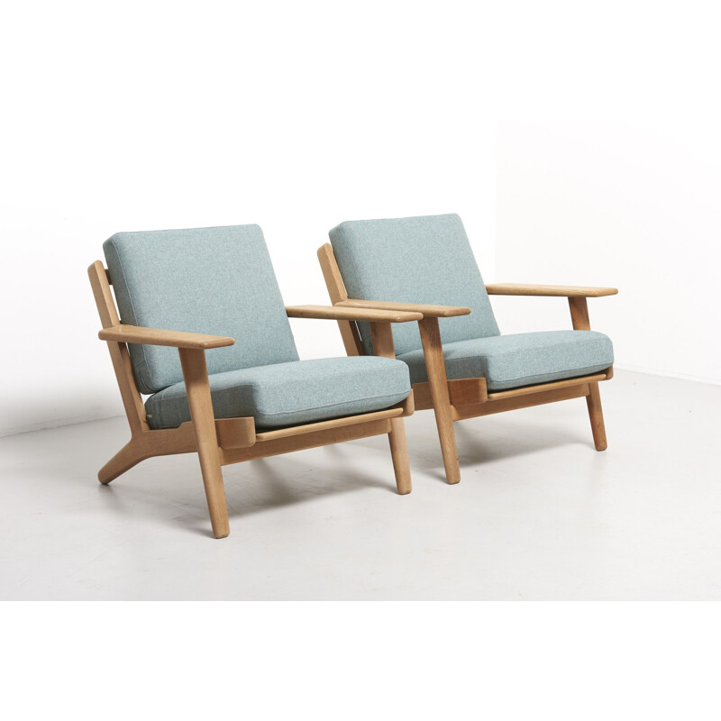 Vintage set of 2 easy chairs Model GE-290 by Hans Wegner, 1953