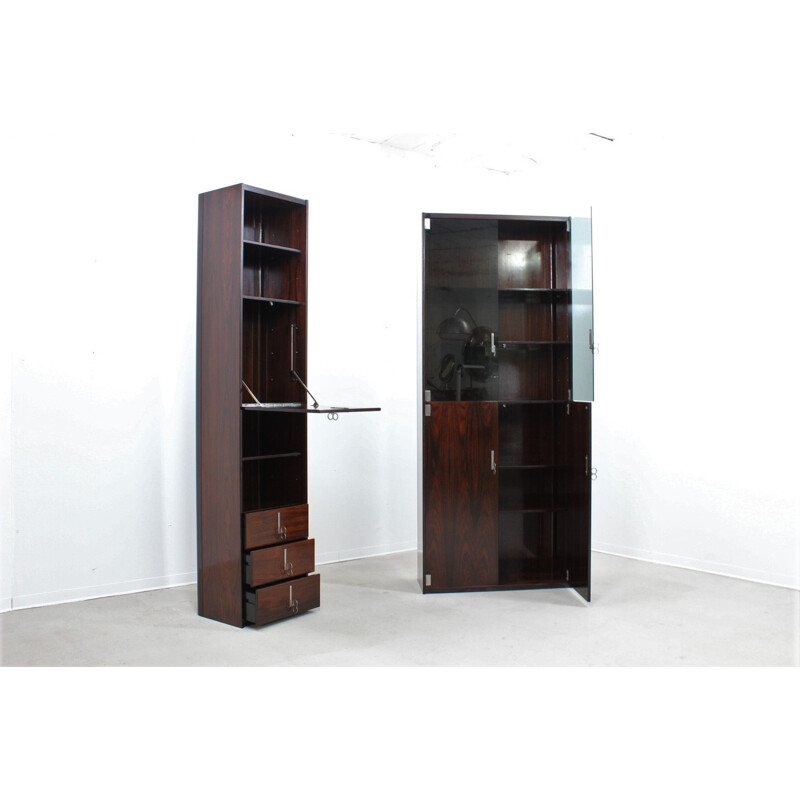 Set of 2 vintage Italian cabinets in rosewood by Vittorio Introini for Saporiti