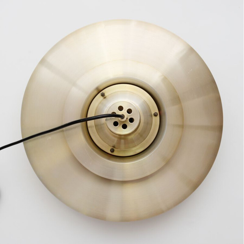 Vintage Danish pendant lamp in golden aluminium