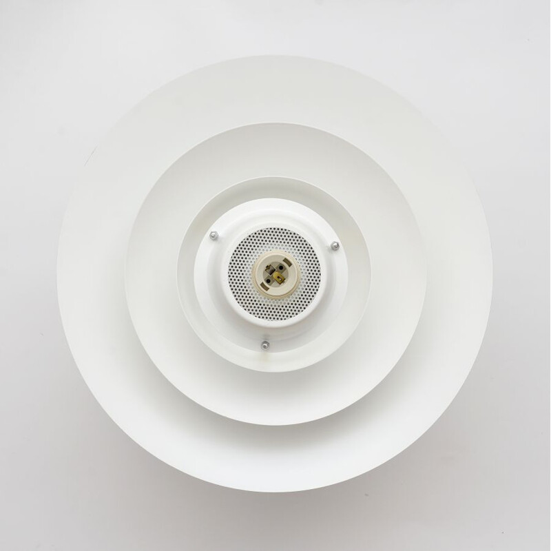 Vintage Danish white pendant lamp by Jeka