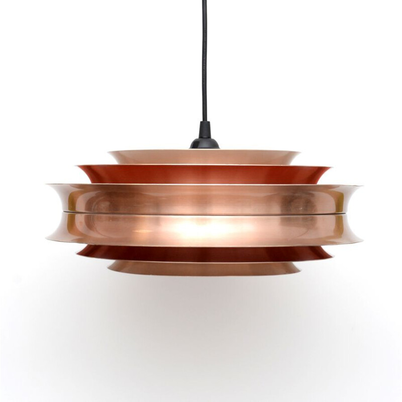 Vintage Swedish pendant lamp in aluminium and copper