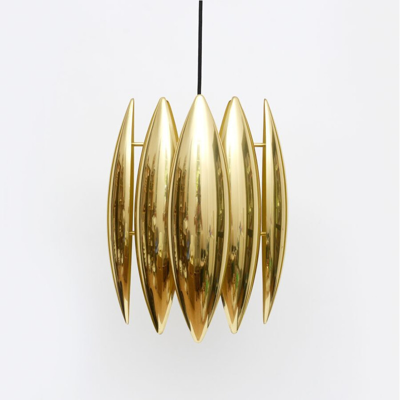 Vintage pendant lamp 'Kastor' in brass by Jo Hammerborg For Fog & Morup