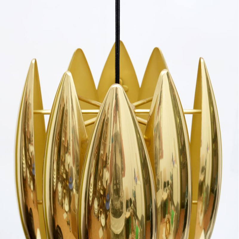 Vintage pendant lamp 'Kastor' in brass by Jo Hammerborg For Fog & Morup