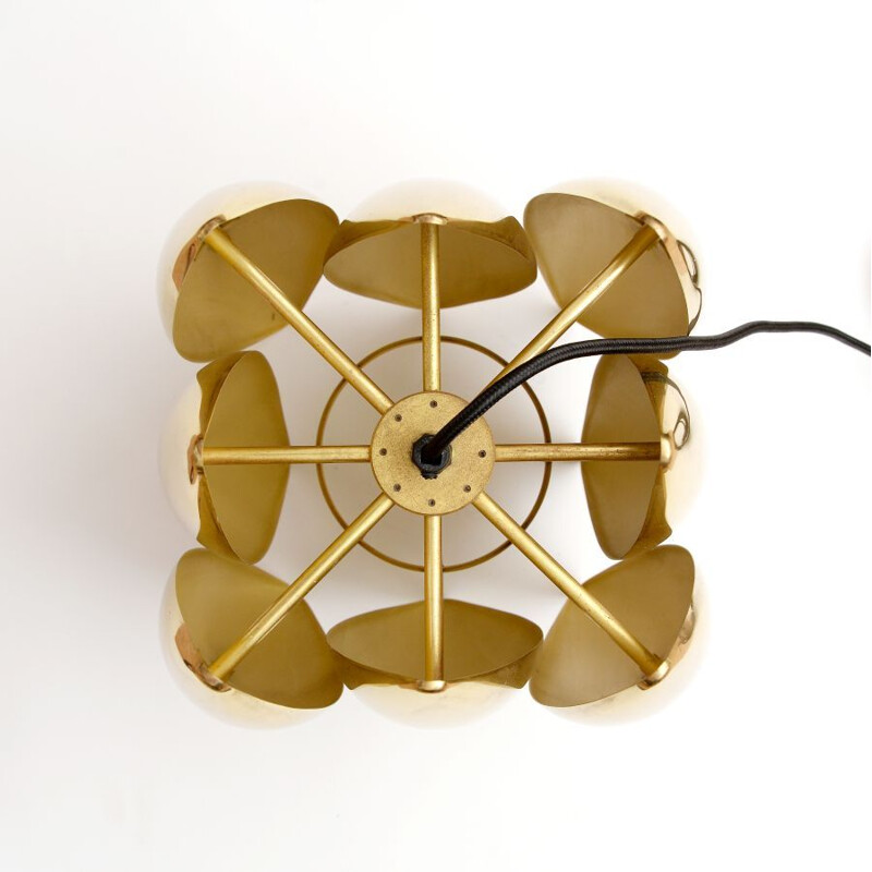 Vintage pendant lamp 'Kastor' in brass by Jo Hammerborg For Fog & Morup