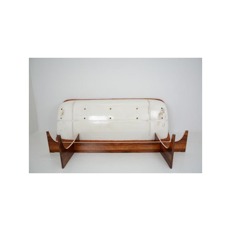 Vintage Brazilian sofa in leather by Percival Lafer 