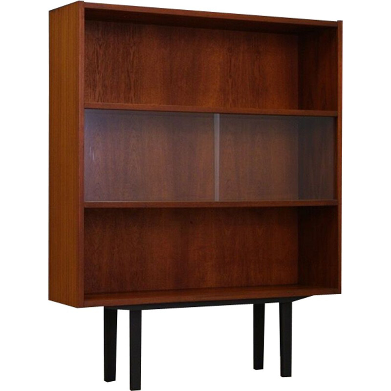 Vintage Scandinavian bookcase in teak and glass by Clausen & Son