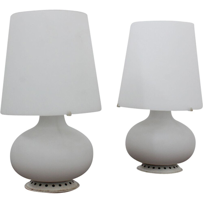 Vintage set of 2 table lamps by Max Ingrand for Fontana Arte