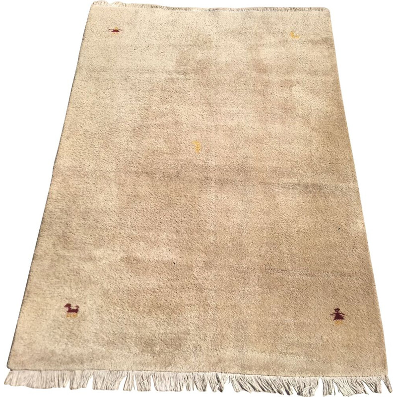 Vintage Indian gabbeh carpet in wool