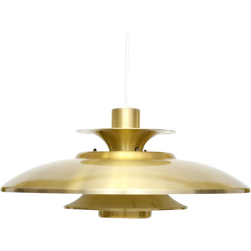 Vintage Danish pendant lamp in golden brass