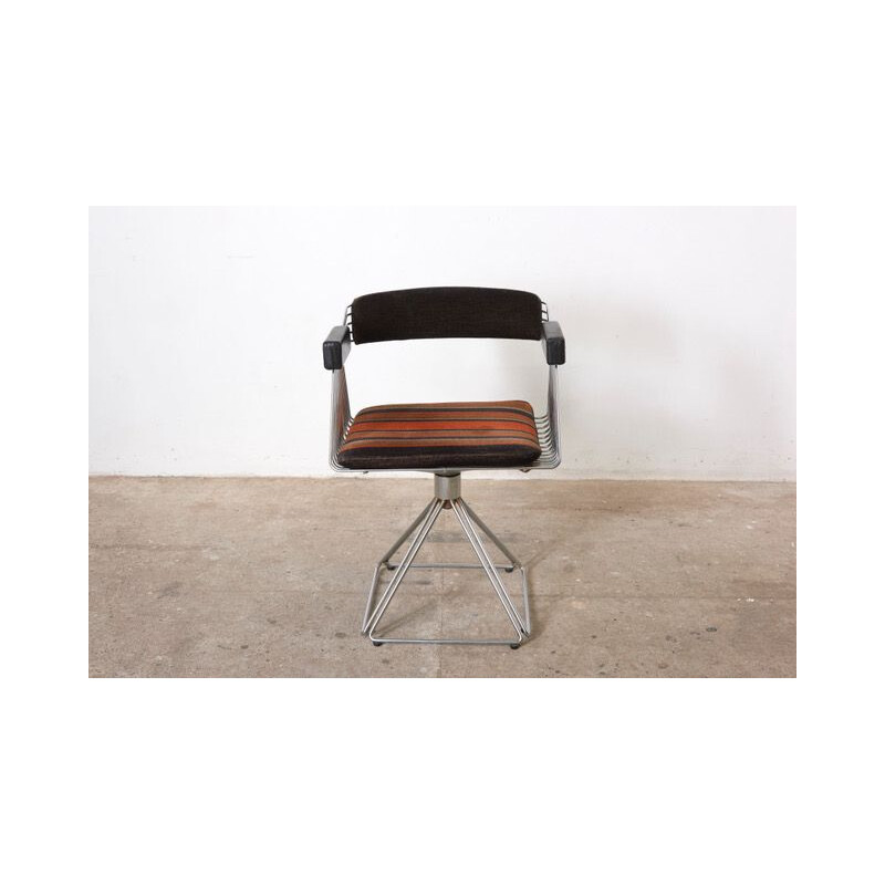 Set of 4 vintage Belgian armchairs in chrome by Rudi Verelst