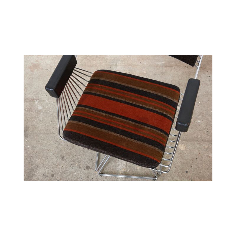 Suite de 4 fauteuils vintage belges en chrome par Rudi Verelst