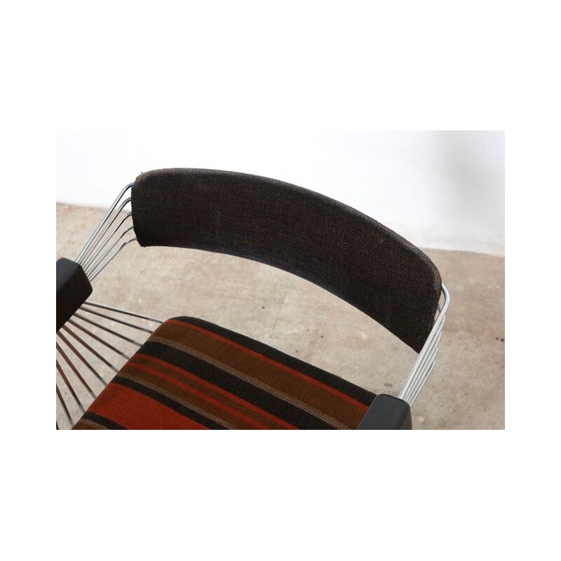 Set of 4 vintage Belgian armchairs in chrome by Rudi Verelst