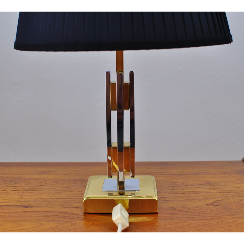 Vintage table lamp in brass and chrome