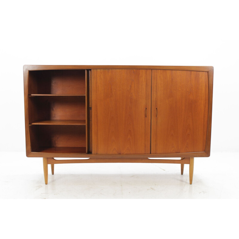 Vintage Scandinavian highboard in teak