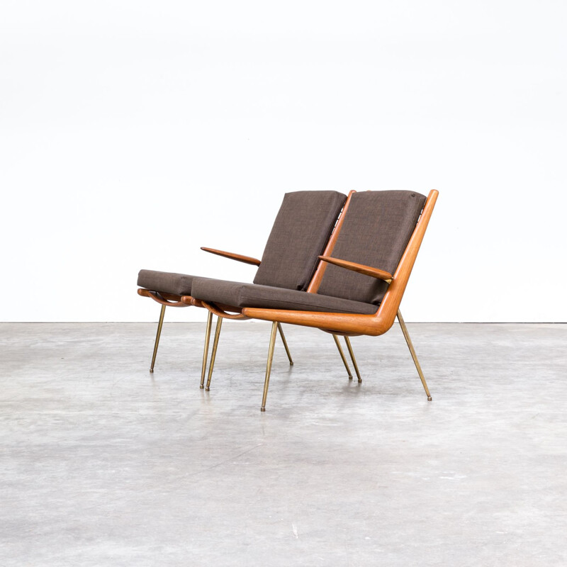 Suite de 2 fauteuils vintage FD 135 "Boomerang" par Peter Hvidt et Orla Molgaard-Nielsen pour France & Son