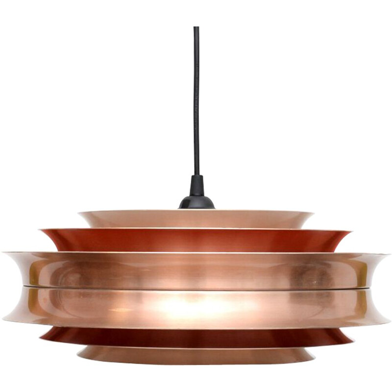 Vintage Swedish pendant lamp in aluminium and copper