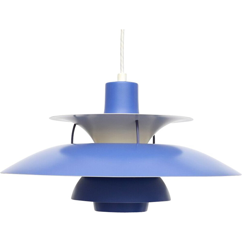 Vintage Scandinavian blue pendant lamp "PH5" by Poul Henningsen For Louis Poulsen