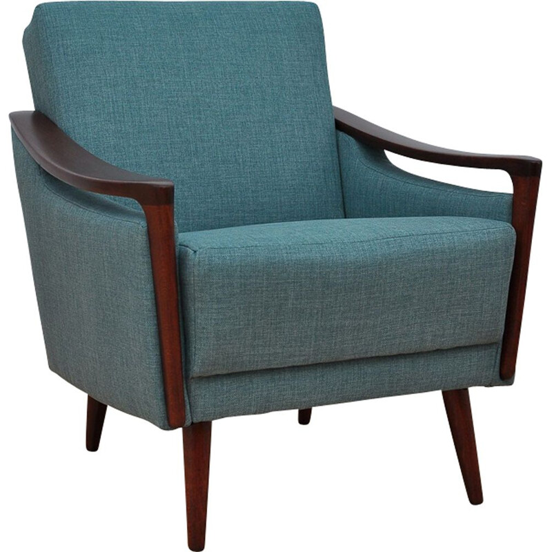 Vintage blue armchair in beechwood