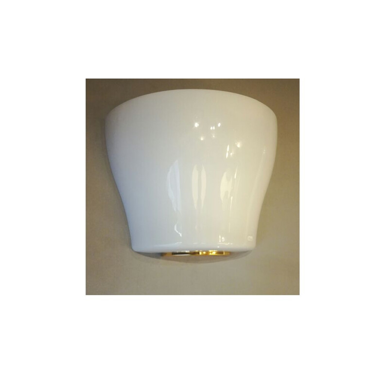 Vintage Italian white wall lamp by Leucos