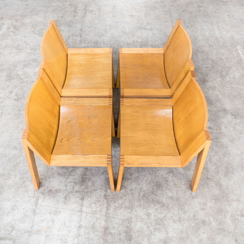 Set of 4 vintage "SE15" chairs by Mazairac & Boonzaaijer for Pastoe