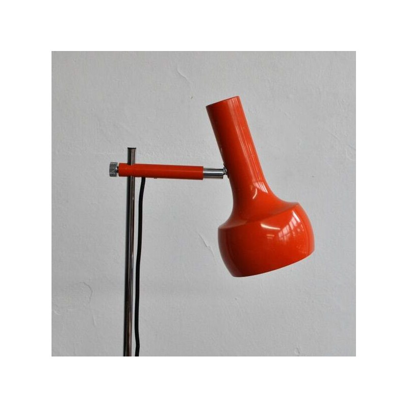 Vintage red floor lamp in chrome by Koch & Lowy