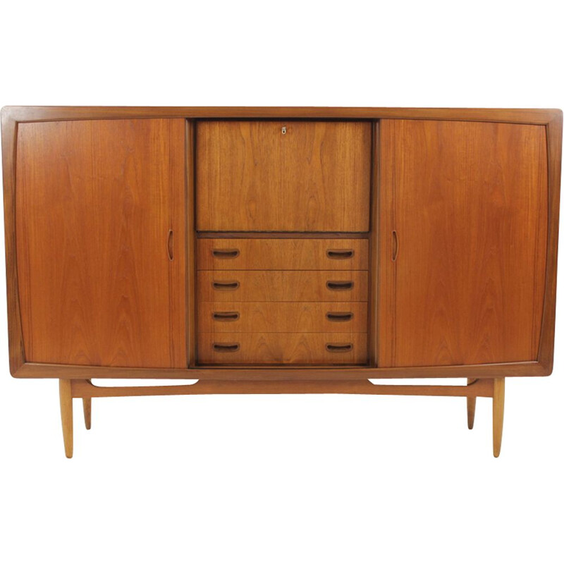 Vintage Scandinavian highboard in teak